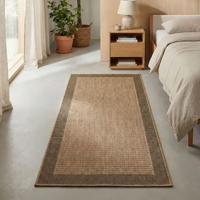 Obrázek produktu pro Carpetsale24 Vnit?ní a Venkovní Koberec Vod?odolný P?írodní Jutový Vzhled Ideální do Obývacího Pokoje Kuchyn? Terasy a Balkonu, Velikost: 80x150 cm
