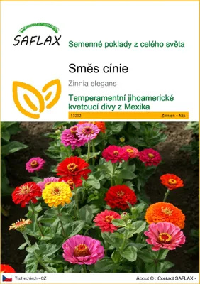 Obrázek produktu pro SAFLAX - Směs cínie - Zinnia elegans - 50 Semena