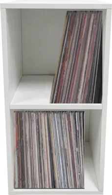 Produktbild von Schrank für Vinyl-LP-Schallplatten - 2 Fächer - weiß