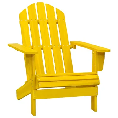 Image de The Living Store Chaise de jardin Adirondack en bois massif de sapin jaune