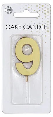 Produktbild von Zahlenkerze Kuchenkerze 4,5cm gold 9