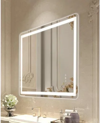 Obrázek produktu pro LED koupelnové zrcadlo kosmetické zrcadlo se 3 barvami, nástěnné, 70x100cm - Osvětlené zrcadlo do koupelny a na kosmetiku