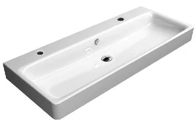 Immagine prodotto di Sapho GSI Sand - Lavabo doppio 1200x500 mm, 2 fori per rubinetteria, ExtraGlaze, bianco 9024211