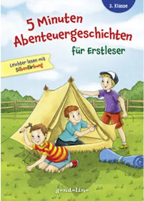 Obrázek produktu pro Kinderbuch 5 Minuten Abenteuergeschichten für Erstleser, 2. Klasse - Leichter lesen mit Silbenfärbun