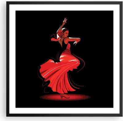 Produktbild von Gerahmtes Poster - Schwarzer Rahmen - Tanz Tänzer - 60x60 cm - Wand Bild - Wanddeko - Wandbilder - Kunstposter - Wandposter - Bilderrahmen - Bilder - Kunstdruck - Wandbild - P2BAC60x60-4121