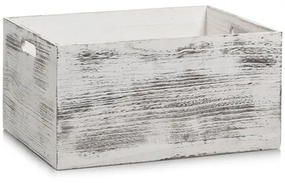 Produktbild von Zeller Aufbewahrungs-Kiste "Rustic weiß", Holz, 40 x 30 x 20 cm, 15135