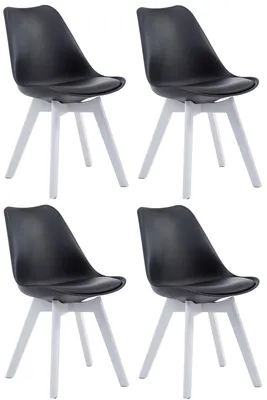 Image de lot de 4 chaises visiteurs Borneo similicuir