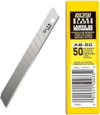 Image de Olfa lame de rechange couteau sécable 9mm 50 pièces