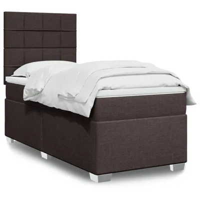 Image de Meubles Lit Boxspring avec matelas Marron Foncé 90x190 cm Tissu - Lits Classiques 3292646