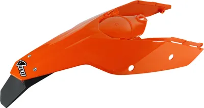 Immagine prodotto di Paraspruzzi posteriore UFO PLAST, copertura protettiva per KTM EXC Racing Sixdays EXC-F 125 - 450 ccm, anni di produzione 2008 - 2011, colore: arancione, codice OEM