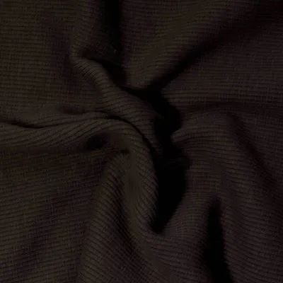 0,25m Bündchen-Stoff gerippt uni 5% Elastan 30/60cm breit Schlauchware Meterware Farbwahl dunkelbraun