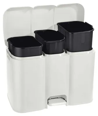 Productafbeelding van Tontarelli Patty 3, prullenbak voor afvalscheiding, wit, 13/8/13 liter