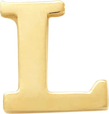 Produktbild von Neu Bling 9NBG-902L Gold Letter Earring L - 1/2 Paar - 14 Karat - 3.5x3.3mm - Ohrring - Geschenk für sie - Gold