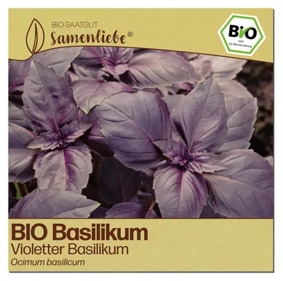 Produktbild von Samenliebe  Basilikum Samen | Violetter Basilikum - samenfestes  Saatgut