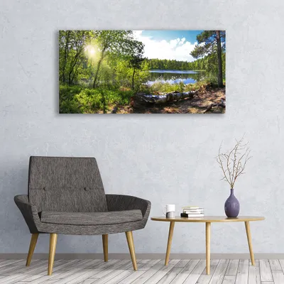 Produktbild von Acrylglasbilder 120x60 Wandbild Druck Wald See Natur