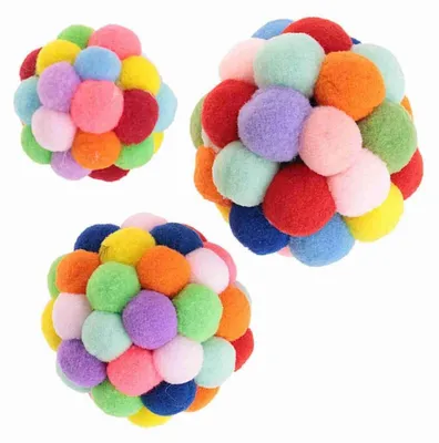 Immagine prodotto di Giocattolo per gatti, palla di peluche colorata con campanello