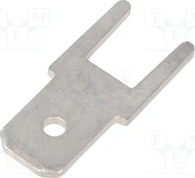 Zdjęcie produktu dla 10 sztuk złączek: płaskie, 4,8 mm, montaż przelotowy, 0,8 mm, mosiężne, męskie, cynowane, 1-726388-2 - do lutowania