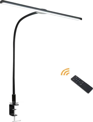 Produktbild von LED Schreibtischlampe, dimmbar, Augenschutz Augenschutz Tischlamp, Klemmleuchte Buerolampe mit Fernbedienung, 5 Helligkeitsstufen
