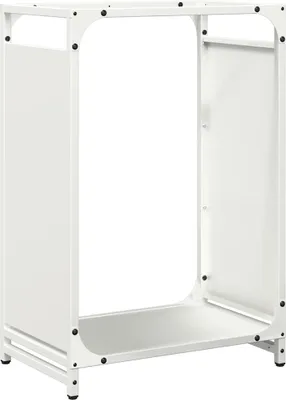 Immagine prodotto di vidaXL Porta legna Bianco 44x28x65 cm Acciaio laminato a freddo
