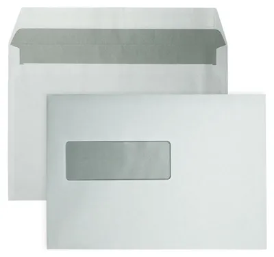 Produktbild von DULA - C5 Briefumschläge DIN A5 weiß - Mit Fenster links - 229 x 162 mm - 25 Stück - Selbstklebend mit Klebestreifen - 80 Gramm