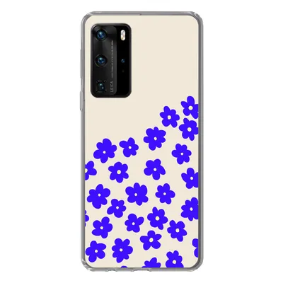 Produktbild von MuchoWow® Handyhülle Schutzhülle Hülle für Huawei P40 Pro Blume - Blau - Muster Silikon Softcase Handy Hülle - Schutz