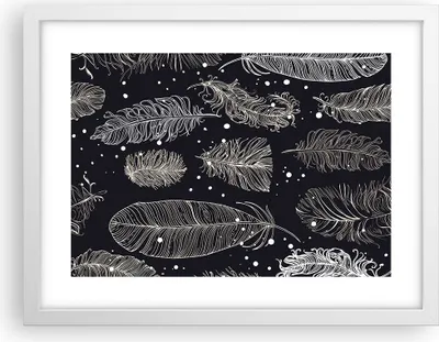 Produktbild von Gerahmtes Poster - Weißer Rahmen - Federn Grafiken Gliederung - 40x30 cm - Wand Bild - Wanddeko - Wandbilder - Wandposter - Bilderrahmen - Bilder - Kunstdruck - Wandbild - P2WAA40x30-4244