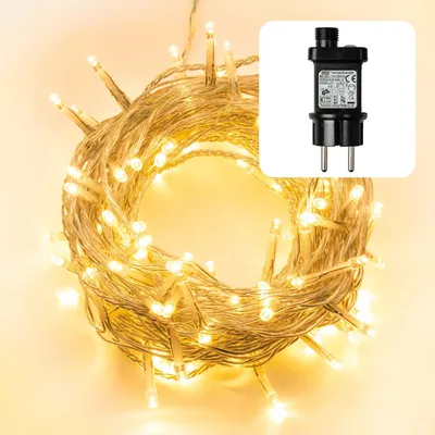 Produktbild von LED Lichterkette außen mit 120 warmweißen LED, mit Timer, strombetrieben