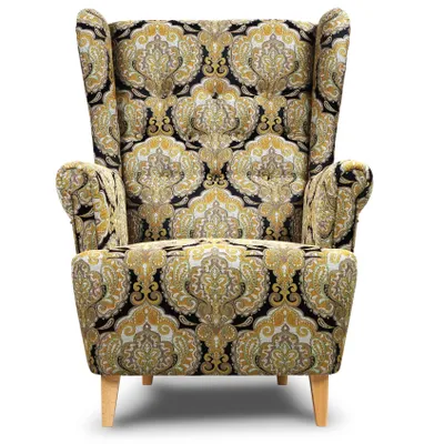 Produktbild von Ohrensessel – Klassisch – 77 × 106 × 89 cm (B/H/T) – Jacquard-Stoff – orientalisches Muster – Bequem – IVAR Bombaj