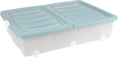 Produktbild von Rollenbox mit Klappdeckel Aufbewahrungsbox Unterbett-Rollbox Aufbewahrungskiste