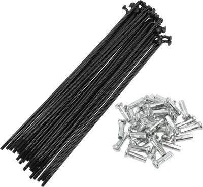 Produktbild von Universelle Fahrradspeichen Fahrradrad Speichen 14G 127mm Länge Kohlenstoffstahl Schwarz 1 Satz