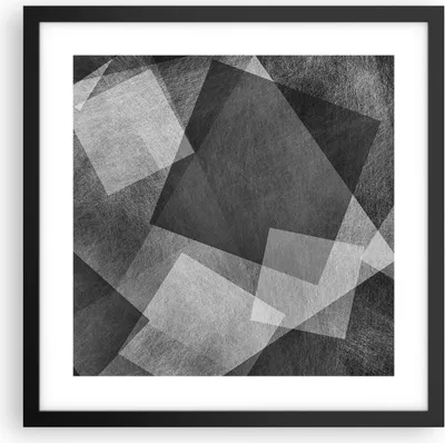 Produktbild von Gerahmtes Poster - Schwarzer Rahmen - Abstraktion modern - 40x40 cm - Wand Bild - Wanddeko - Wandbilder - Kunstposter - Wandposter - Bilderrahmen - Bilder - Kunstdruck - Wandbild - P2BAC40x40-3996