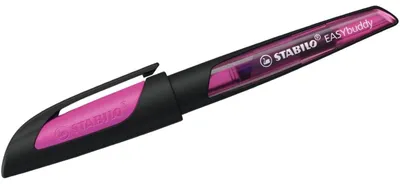 Produktbild von Schulfüller mit Standard-Feder M - STABILO EASYbuddy in schwarz/magenta - Schreibfarbe blau (löschbar) - Einzelstift - inklusive Patrone