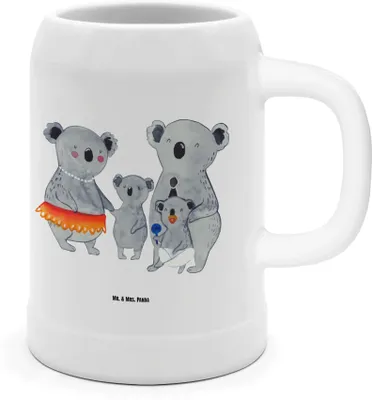 Produktbild von Mr. & Mrs. Panda Humpen Koala Familie - Weiß - Geschenk, Steinkrug, Bierhumpen, Bierbecher, Krug, Kinder, Papa, Bruder, Seidel, Bier, Koalas