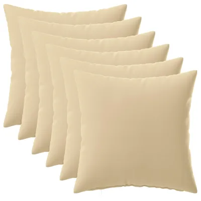 Image de vidaXL, housses de coussin, 6 pièces, HEERLEN, beige, 45 x 45 cm, polyester