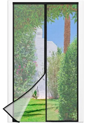 Produktbild von Fliegengitter Balkontür Magnet 90 x 205 cm Schwarz mit 3,8 cm Klettband ohne Bohren