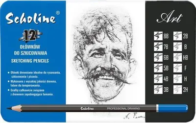 Imagen del producto de Lápices Técnicos 8B-2H, 12 Unidades. Metal. 3494