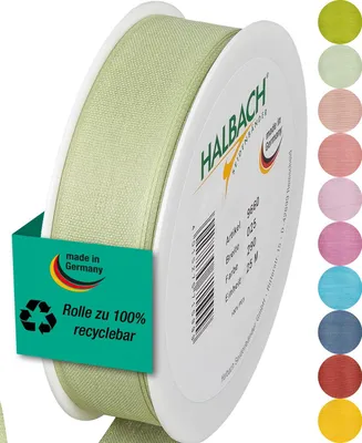 Taftband 25 mm x 25 m, hellgrün, matt, Polyester