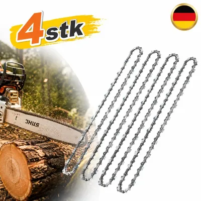 Produktbild von 4 x 14 Zoll Kettensägekette 35cm 1.3mm 52TG 3/8 für Einhell Kette Ersatzkette DE