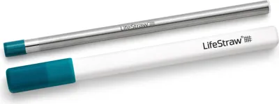 Produktbild von LifeStraw Sip – Wiederverwendbarer Strohhalm aus Edelstahl mit Etui, entfernt Mikroplastik, Bakterien und Parasiten für Reisen und den täglichen Gebrauch, Lagunenteal