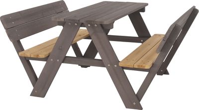 Kondela Dřevěný dětský zahradní set Abalo - šedá/přírodní