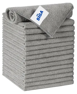 Produktbild von Mikrofaser Reinigungstücher Allzweck streifenfrei 15 Stück Grau 30 x 30 cm