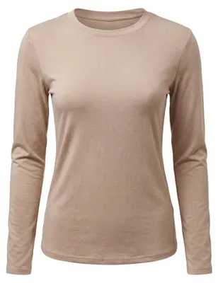 Produktbild von Langärmelige Bluse für Damen, reguläre Passform, Farbe Beige, Größe M