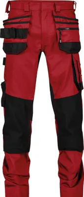 Produktbild von Dassy Stretch-Arbeitshose Flux Next 201160 PESCORE41 Gr. 60-STANDARD rot/schwarz