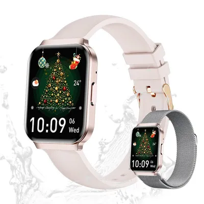 Fur Damen's Telefonfunktion IP68 Wasserdicht Fitness-Tracker Luxus Fitnessuhr mit Herzfrequenz, Musiksteuerung & Zykluserinnerung