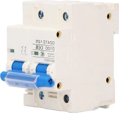 Imagen del producto de Protector de sobrecorriente para carril DIN, 2P, 100A, 1000V, color azul, para instalaciones fotovoltaicas