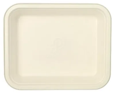 Produktbild von Gastronorm-Behälter GN 1/2 Zuckerrohr, PLA beschichtet eckig 4 l 6,5 cm x 32,5 cm x 26,5 cm weiss