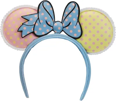 Produktbild von Minnie-Mouse-Ohrenhaarreif mit pastellfarbenem Punktemuster