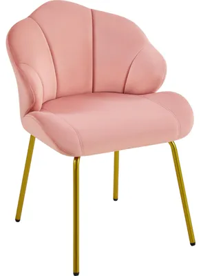 Image de Fauteuil en velours, forme coquille, couleur rose, 1 pièce, pour salon