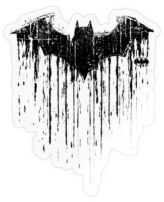 Produktbild von Spreadshirt DC Comics Batman Fledermaus Used Look Schwarzer Druck Sticker Aufkleber, 10 x 10 cm, Transparent glänzend