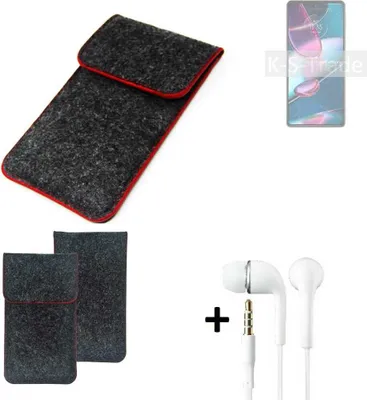 Produktbild von K-S-Trade Handy Schutz Hülle kompatibel mit Motorola Edge 30 Pro Schutzhülle Handyhülle Filztasche Pouch Tasche Case Sleeve Filzhülle dunkelgrau